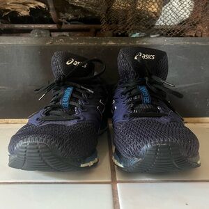 Asics Black and Blue Running Shoes